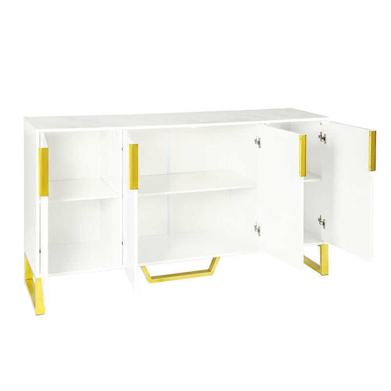 Buffet moderne à quatre portes Kurosh, Blanc