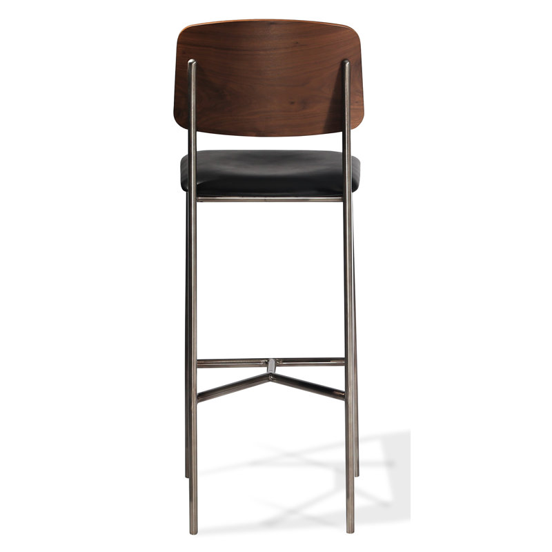 Tabouret de bar Coral, Similicuir noir