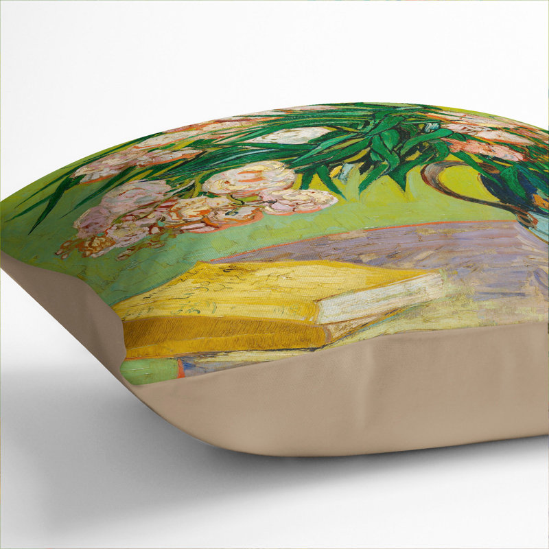 Oleanders Square Throw Cushion, Stone, 55cm H x 55cm W x 20cm D