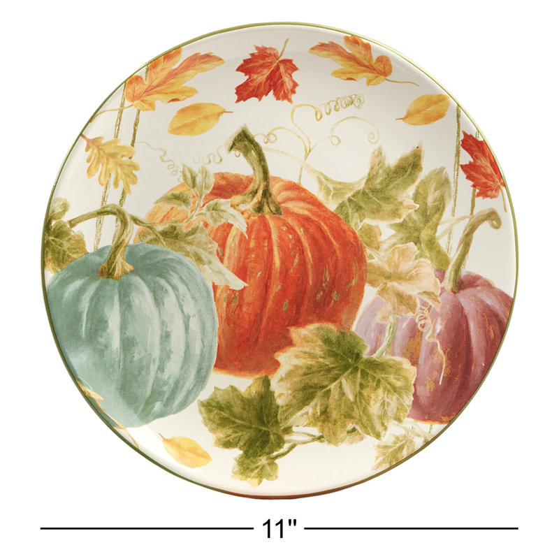 Ensemble de 4 assiettes à dîner Certified International Autumn Harvest