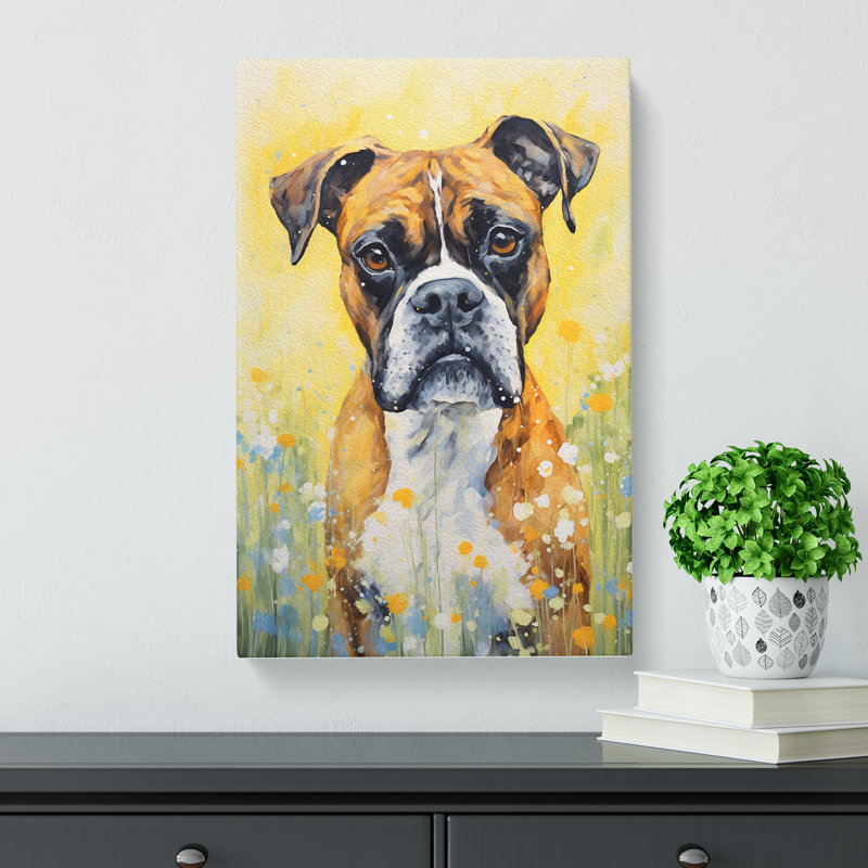 Boxer Dog Impressionism No.2 - No Frame Print, 60cm H x 40cm W x 3cm D