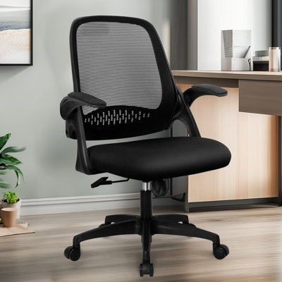 Ergonomic Mesh Home Office Chair with Armrests, Space-Saving Design