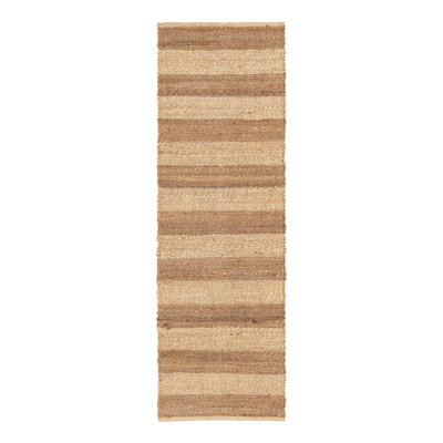 Tapis rayé en jute / sisal tissé à plat à la main Mascud