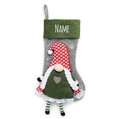 Gnome Girl Polka Dot Hat Stocking