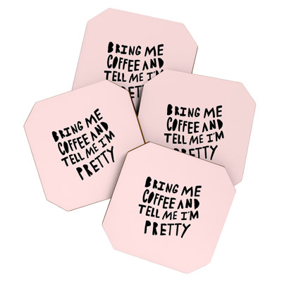Wood 4 Piece Coaster Set