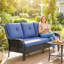 Canapé d'extérieur 3 places avec coussins Rattan-1373873569
