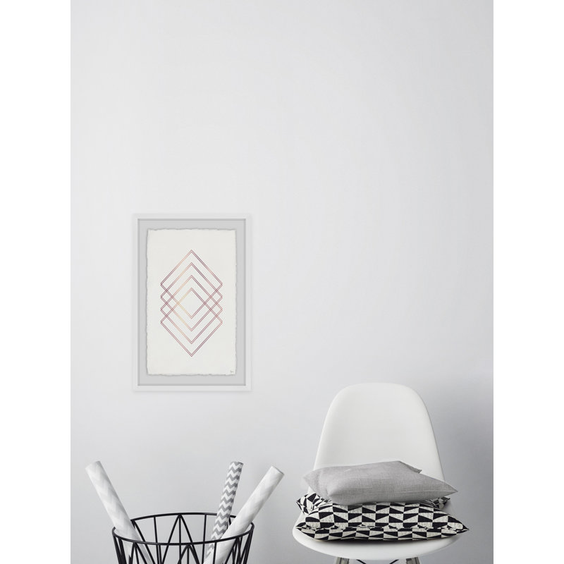 Diamond Hologram by Eyre Tarney - Single Picture Frame Print, 30 cm H x 20 cm W x 4 cm D, White Framed with Deckled Edges
