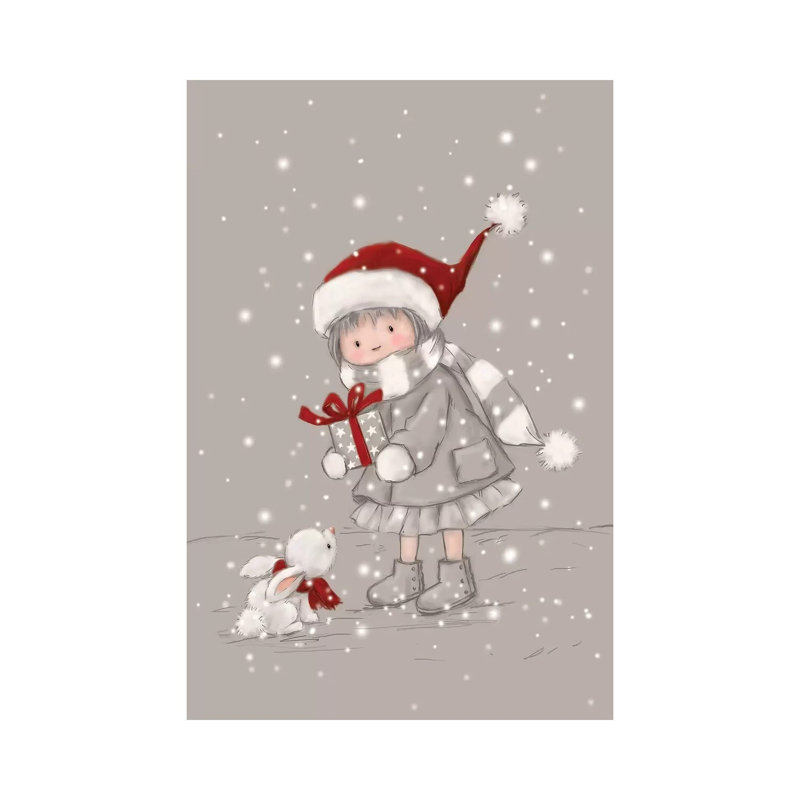 Girl With Rabbit by MAKIKO - Wrapped Canvas Print, 66.04 cm H x 45.72 cm W x 3.175 cm D