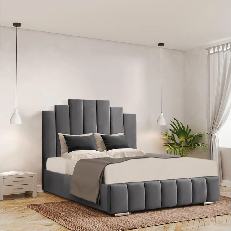 Balzhan Upholstered Ottoman Storage Bed, Kingsize (5'), Asphalt