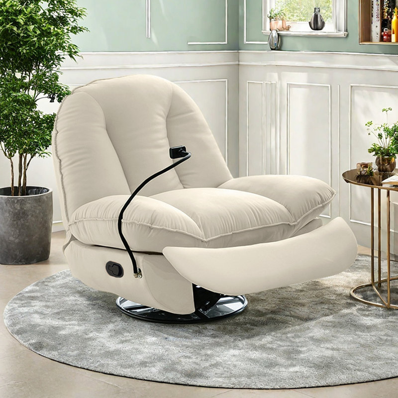 Fauteuil inclinable multifonctionnel avec accoudoirs de rangement, Beige