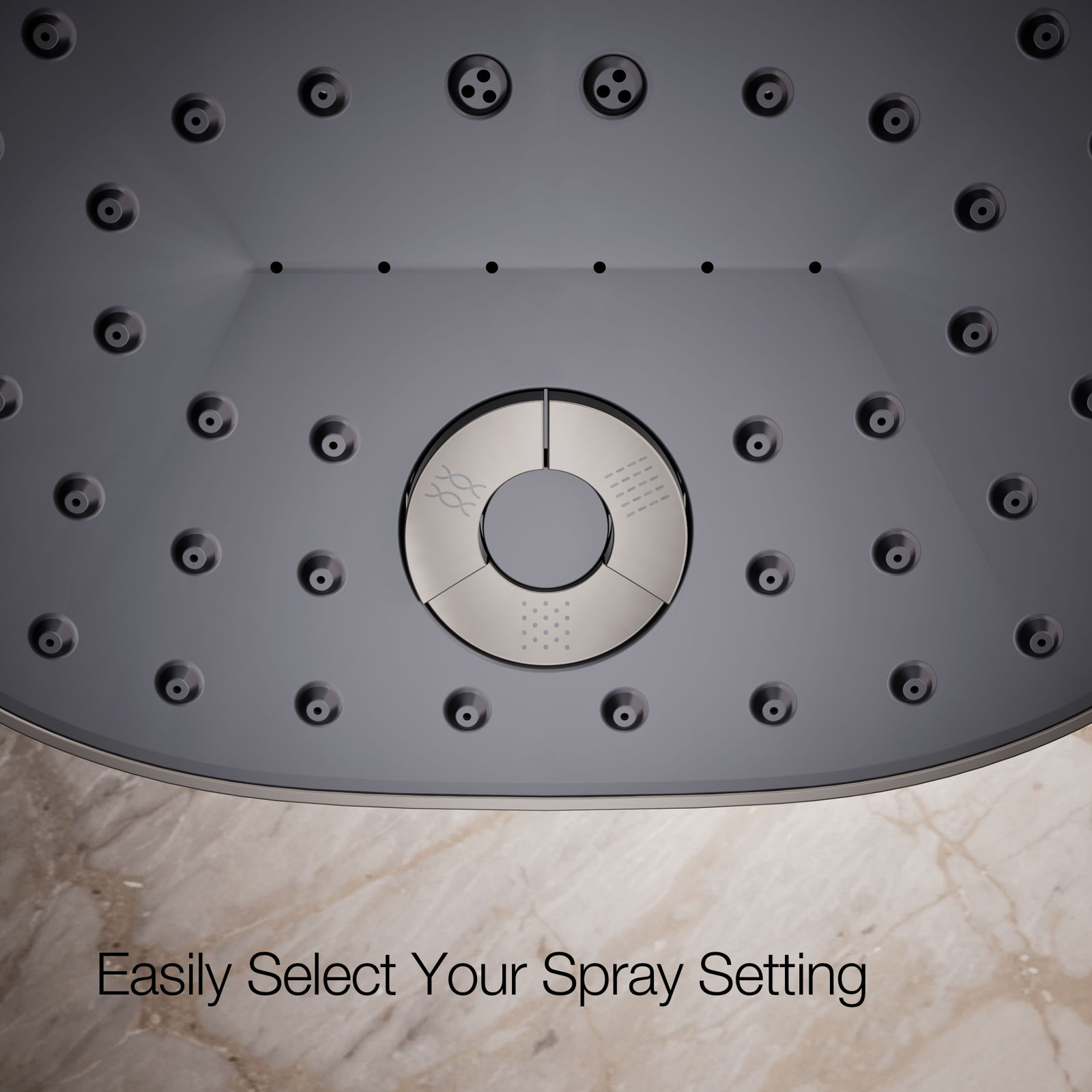 Statement 2.5 GPM Oval Multifunction Showerhead, Vibrant Titanium