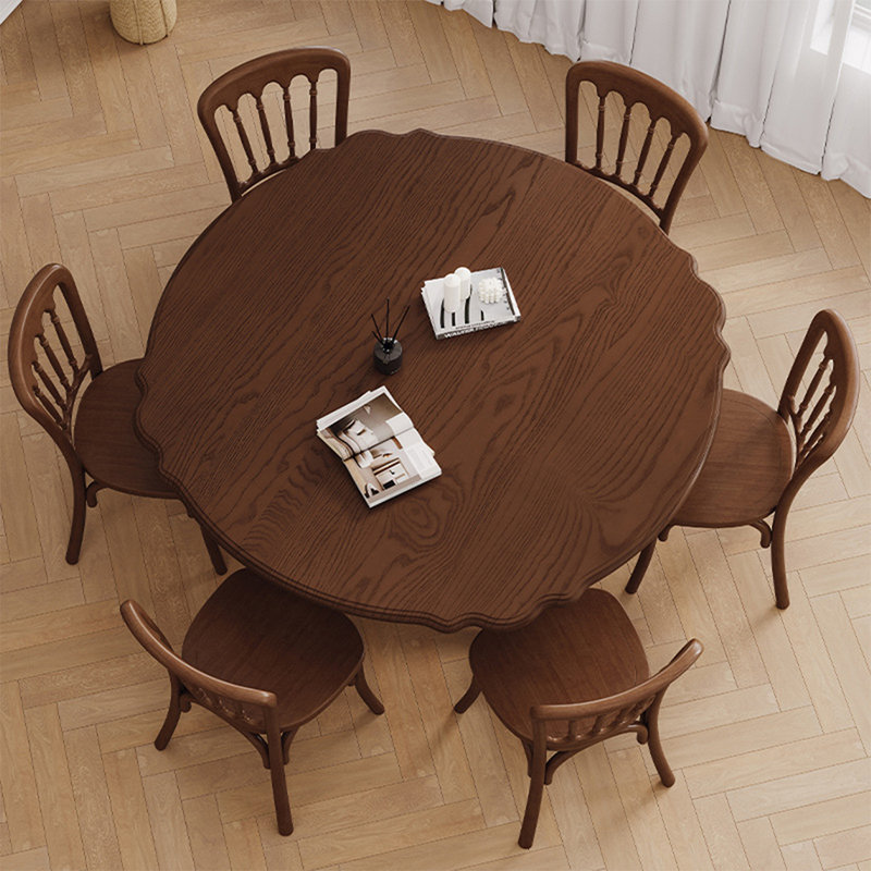 Table de salle à manger en bois massif brun noisette, H 29,53 po x L 47,24 po x l 47,24 po