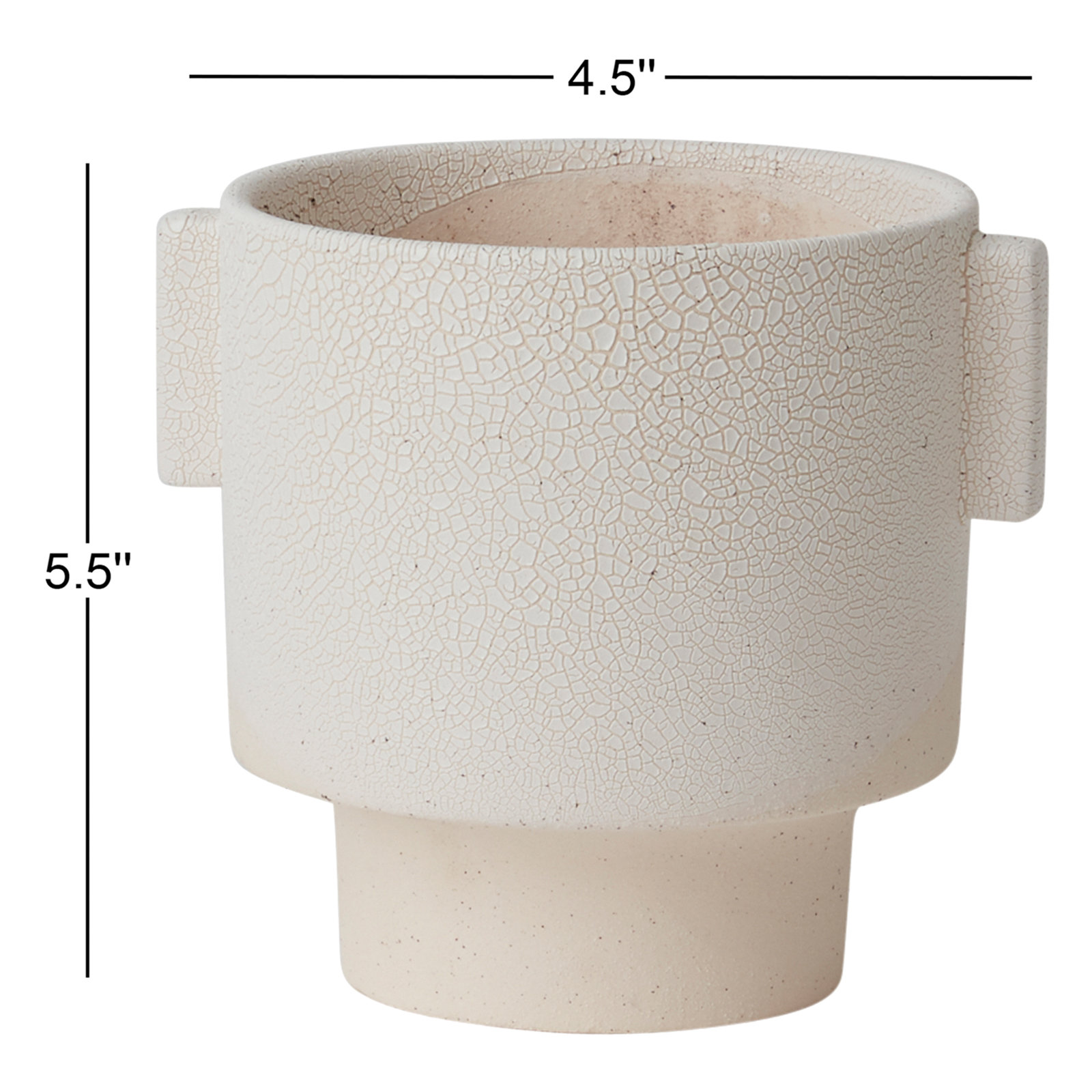 5" Ceramic Pot Planter, 4.5" H x 4.5" W x 6" D