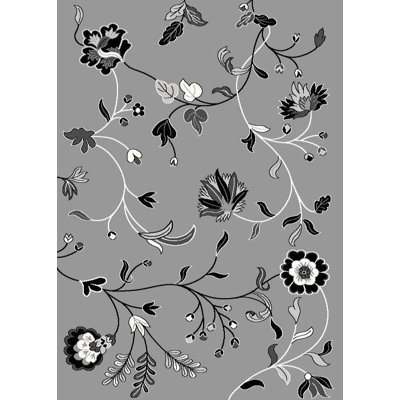 Tapis gris persan à motif floral