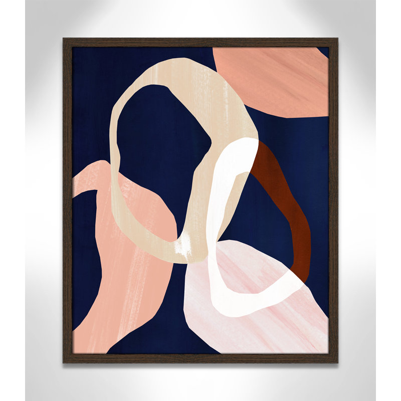 Loop II Print par Violets Print House, Grain de bois noyer, L 21,5 po x H 25,5 po, Impression encadrée