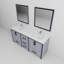 Meuble-lavabo double gris foncé l 72 po x P 22 po, comptoir en quartz blanc, ensemble de robinets et miroirs de 30 po-1658152652-1658152651