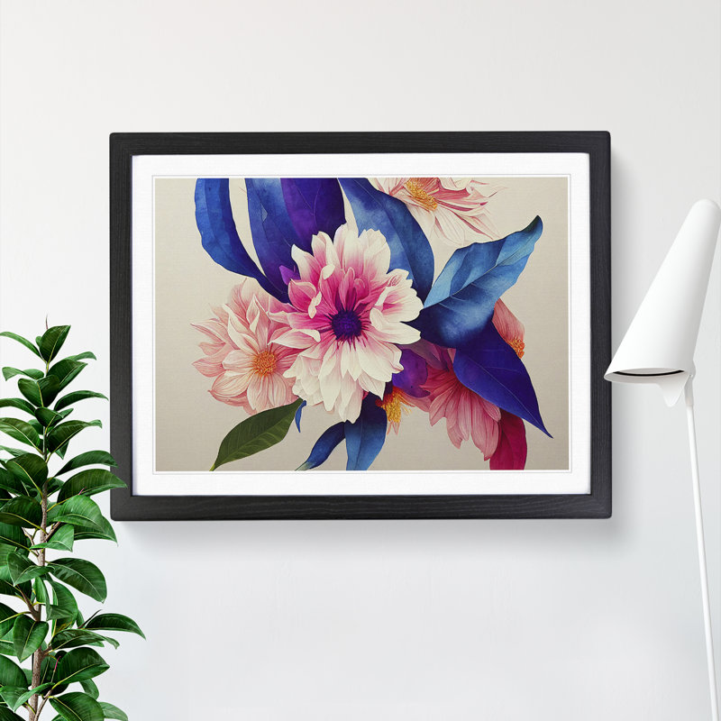 Awesome Flowers - Framed Print, 34cm H x 46cm W x 2cm D, Black