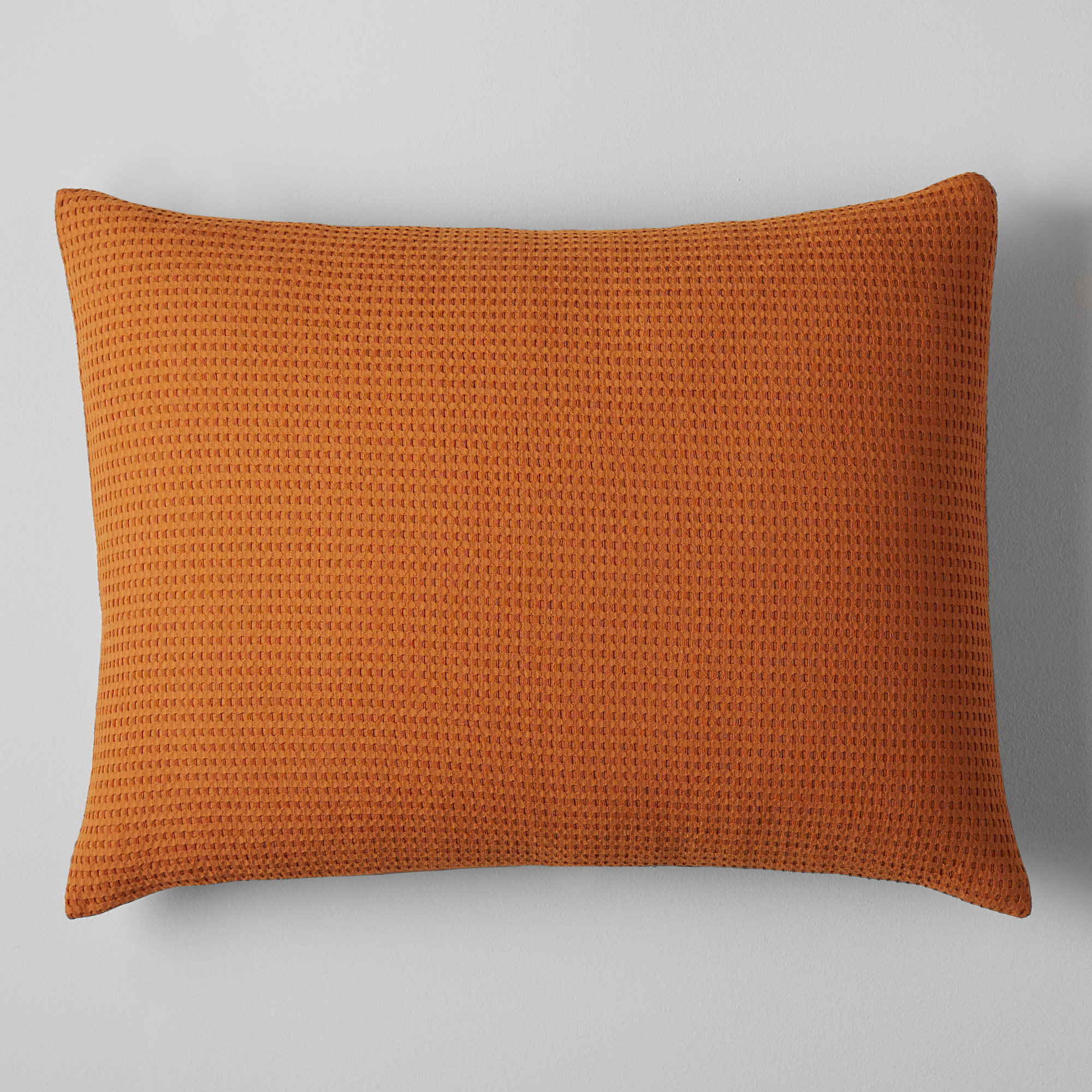 Felix Cotton Waffle Sham Set, Rust, Standard