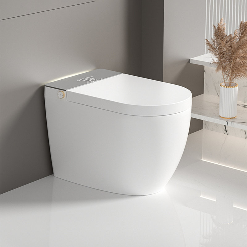 Toilette intelligente moderne intégrée, couvercle à ouverture / fermeture automatique, siège chauffant à température, nettoyage instantané à l'eau chaude, chasse automatique, chasse à distance, chasse d'eau