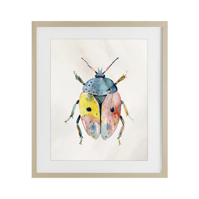«Whimsical Boho Beetle», reproduction imprimée sous verre, conception de Kim Allen
