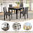 5-Piece Dining Table Set with 4 Chairs, Dining Table Set for 4 with Chairs, Wooden Dining Table Set for Kitchen, Dining Room, Light Grey & Black Two Tone