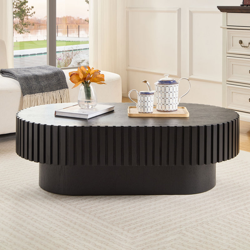 Table basse Lindiwe, H 13,78 po x l 43,7 po x P 24,8 po, Noir mat 1