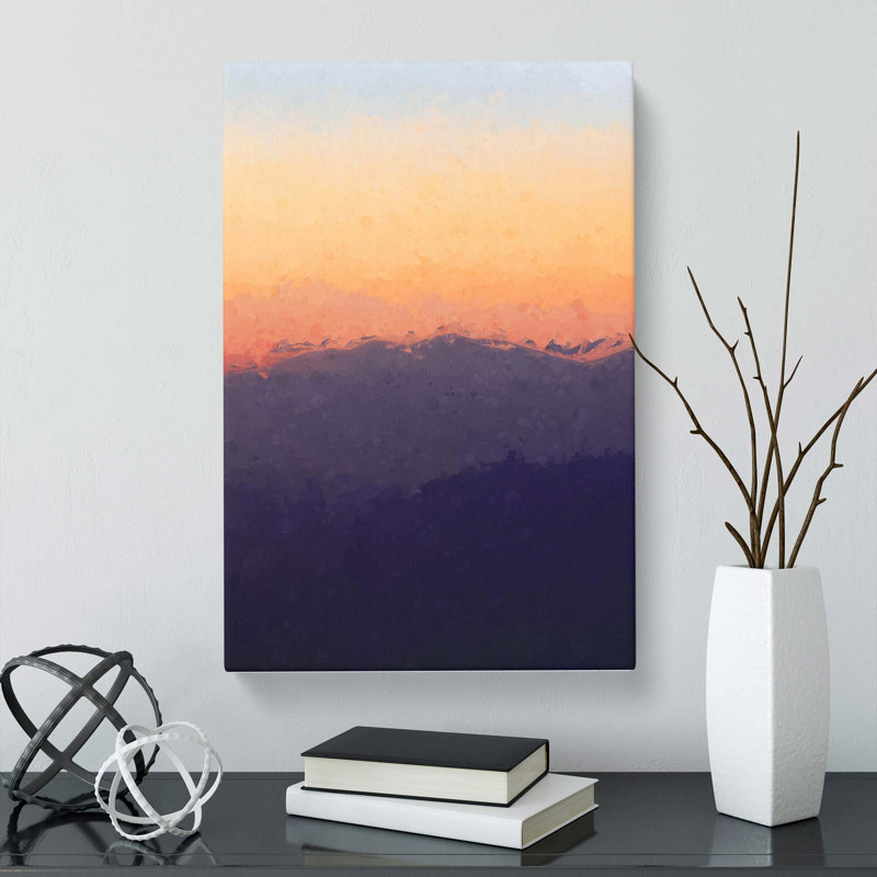 Mountain Sunset In Abstract - Wrapped Canvas, 50cm H x 35cm W x 3cm D