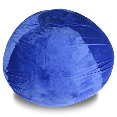 Blue 4Ft Velvet Chair - For And Adults With Traditional Style Washable Cover Bean Bag Happy Design