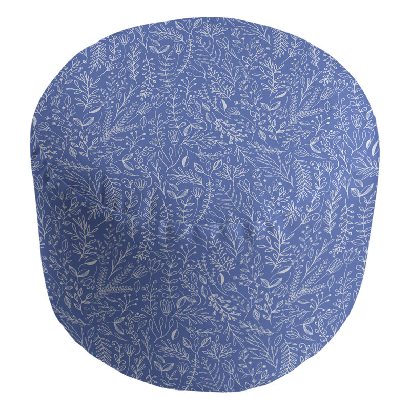 repose-pieds floral ditsy Avicia, Bleu encre / blanc
