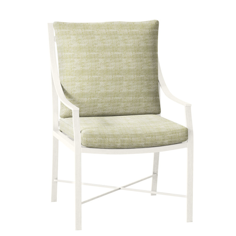 Monaco Patio Dining Armchair with Cushions, Slate Gray, Linen Navy, No Welt