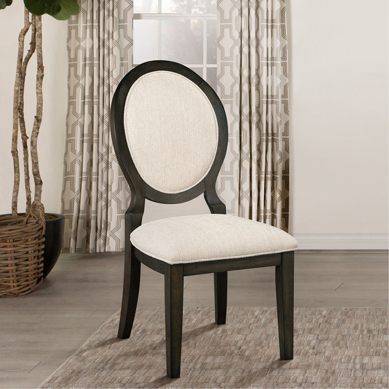 Chaise d'appoint à dossier ovale foncé Fulton (ensemble de 2)