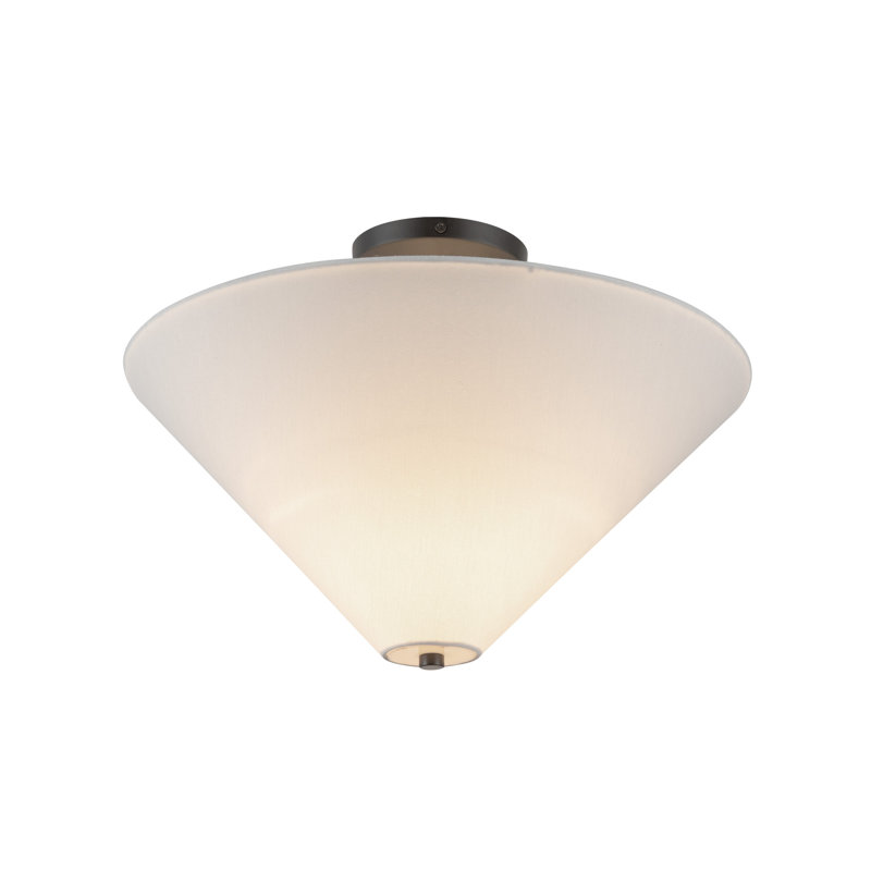 Linen Semi Flush Mount, Black