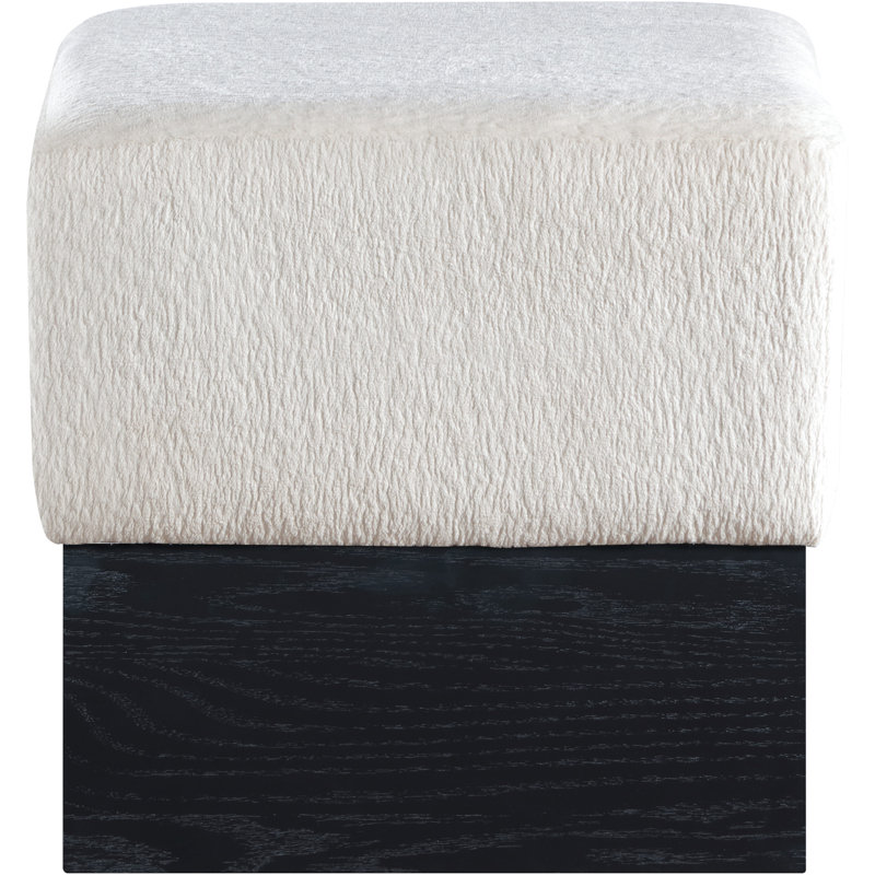 Repose-pieds / tabouret Madelen, Crème / Noir, Noir
