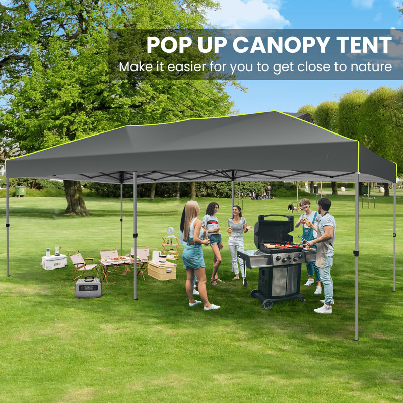 Pavillon de jardin escamotable l 10 pi x P 20 po, Gris