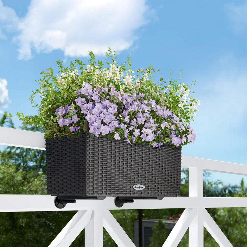 Balcony box plastic holders, 1 pair, Black