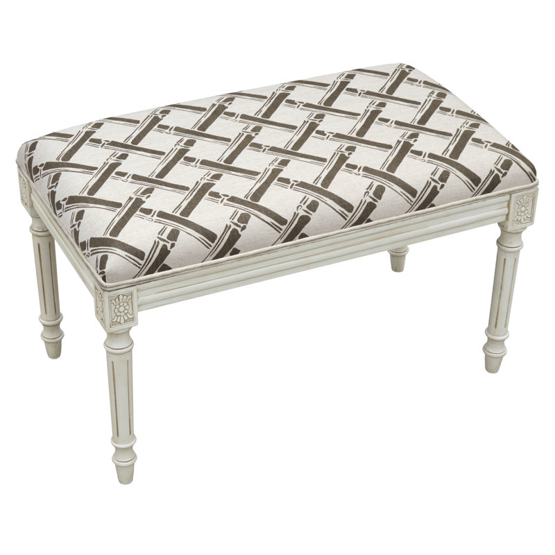Barlet Linen Blend Upholstered Bench, Gray