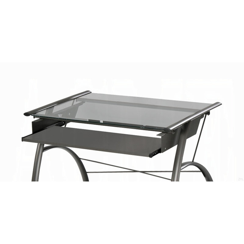 Bureau d'ordinateur à finition étain