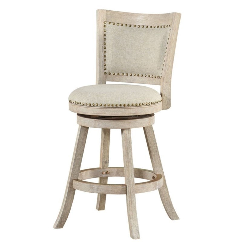  Tabouret de comptoir pivotant en bois d'hévéa, Ivory, Extra Tall (39" Seat Height)