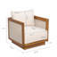 Fauteuil club d'extérieur, bois d'acacia et PVC-coated polyester