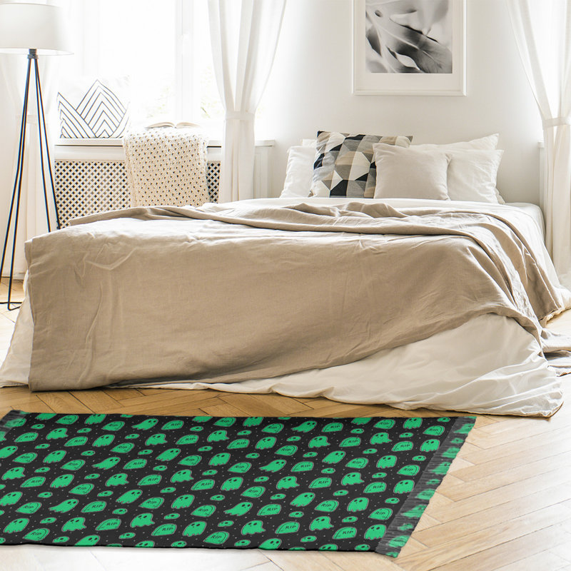 Arrière-plan noir/vert Tapis décoratif, Oui