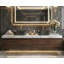 Lavabo vasque en marbre naturel luxueux gris foncé, lavabo en pierre ondulée organique de 23,6 po, lavabo monobloc massif sculpté, finition matte