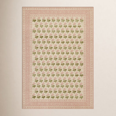 Anders Pink Floral Wool Rug