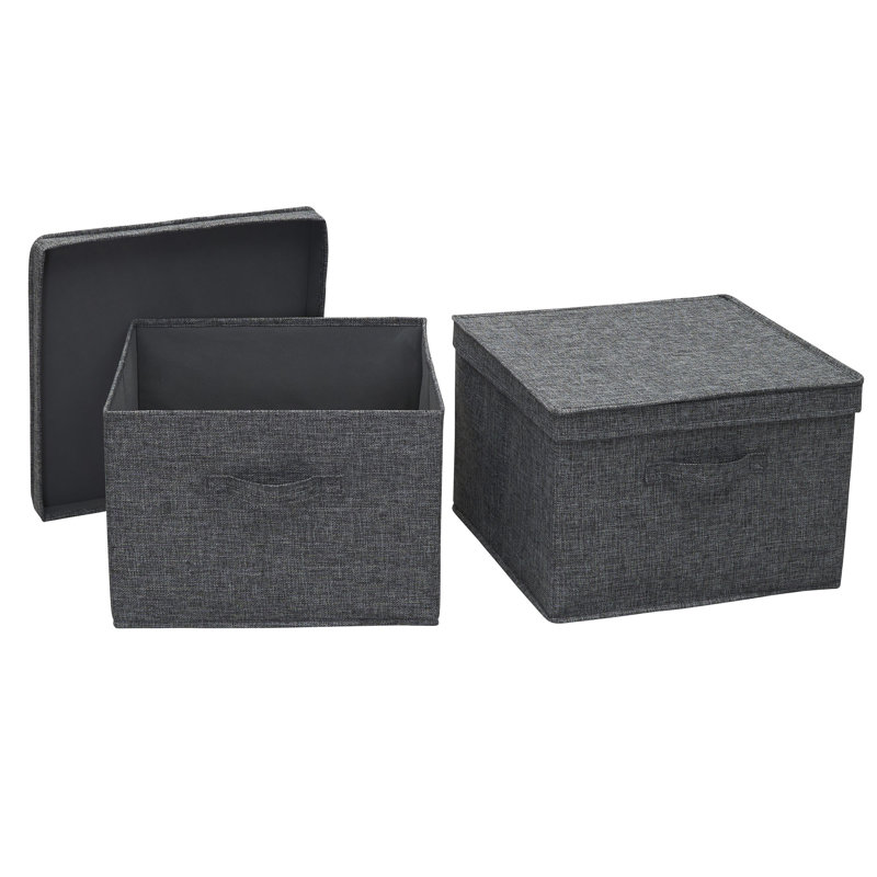 Wide Storage Box, Graphite, 10" H x 15" W x 15" D