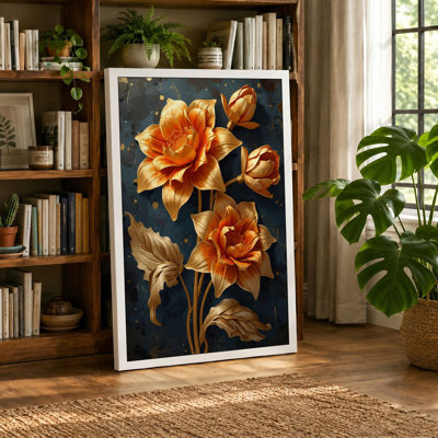 Golden Roses Study Botanical - Wrapped Canvas