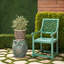Tabouret de jardin chouette avec patine dorée patinée