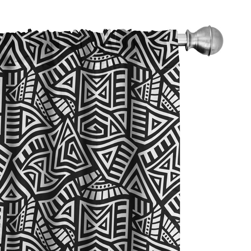 Aztec Semi-Sheer Rod Pocket Curtain Panels, 28" x 95"