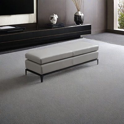 Microfiber Leather Upholstered Bench