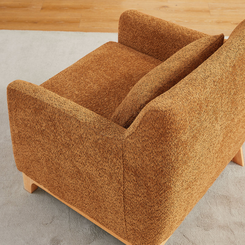 Jazmere 31.5" Armchair, Curry Boucle, Natural