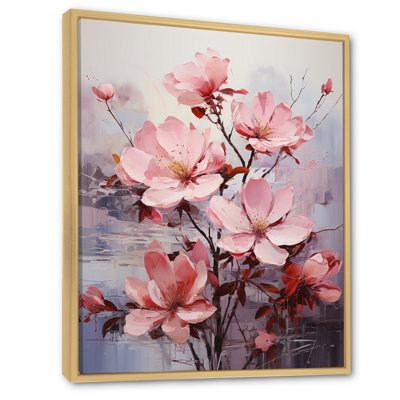 Rose et gris fleur de fuchsia Serenity Blooms 2 - Fuschia, art mural