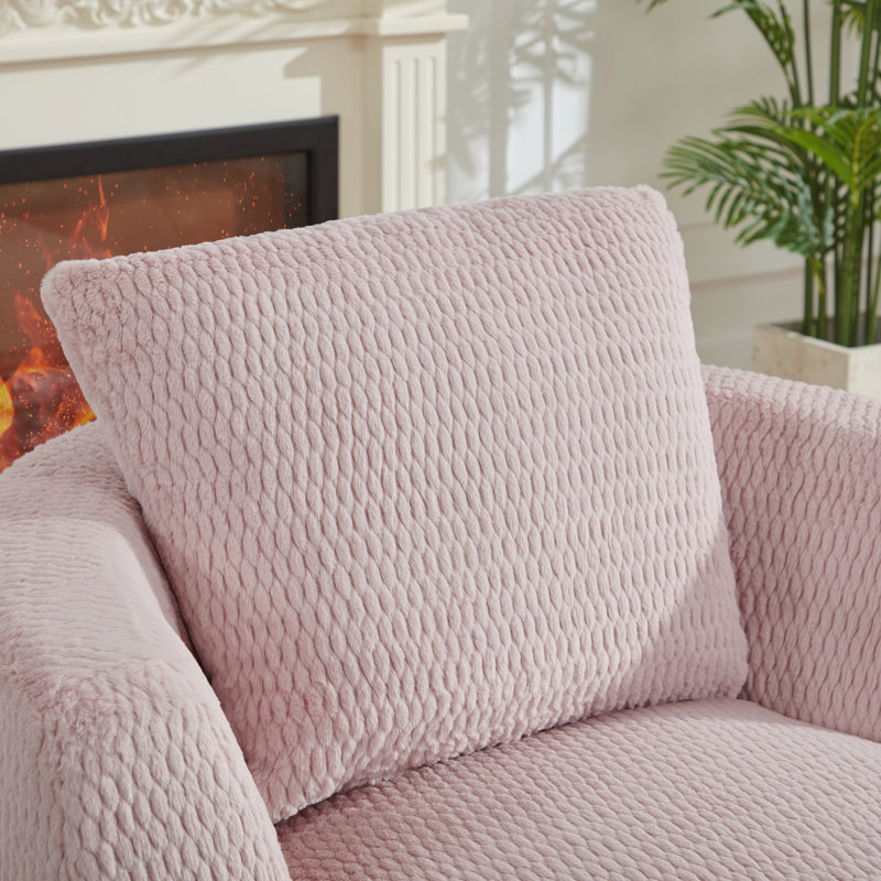 Fauteuil d'appoint compressible et pivotant à 360 °, sièges confort de style moderne, Pink